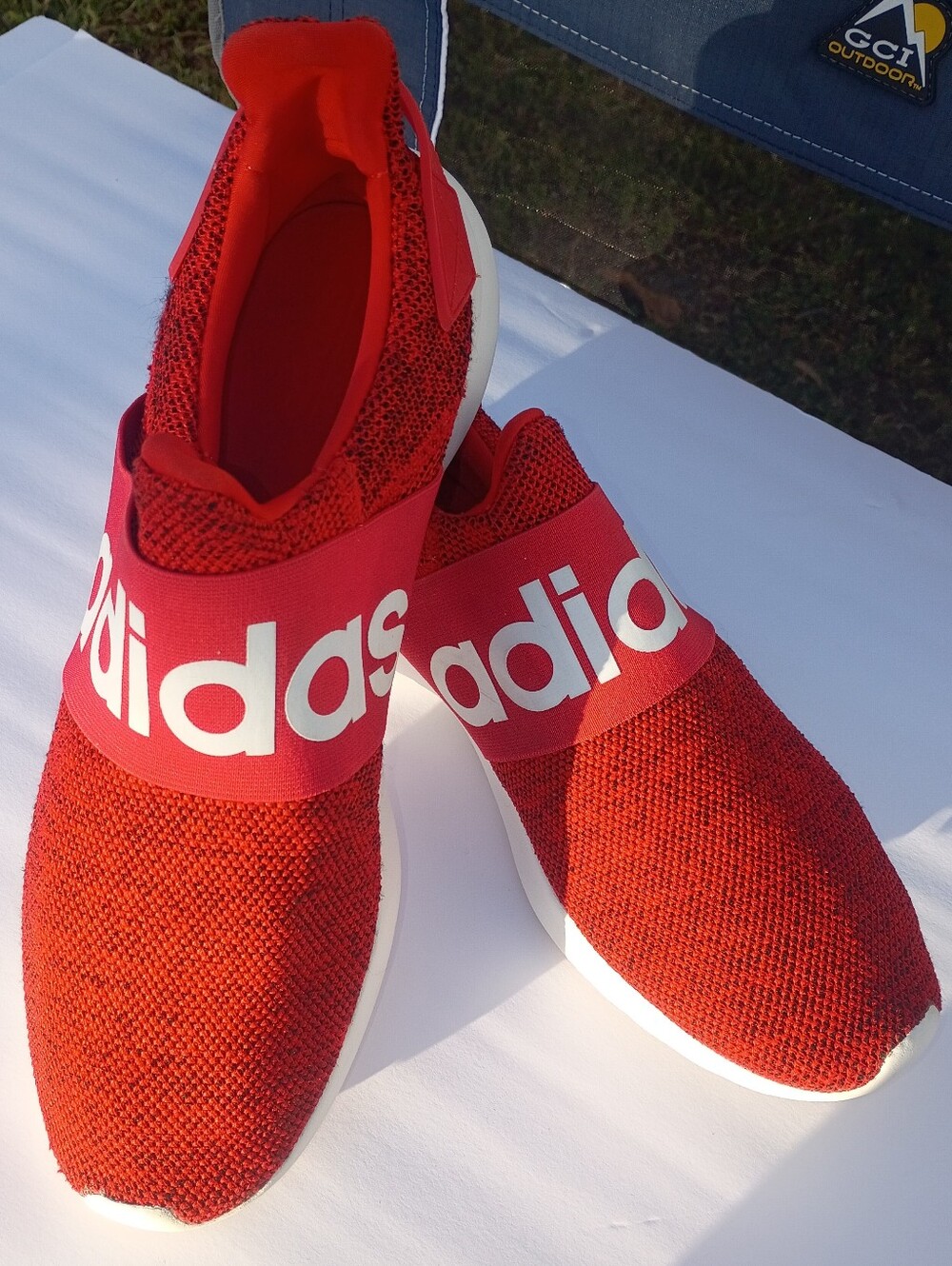 Adidas Mens Red Size 12 Neo Cloudfoam Lite Racer Adapt Shoe Slip On Style